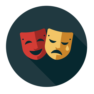 illustration of a comedy and drama mask side by side